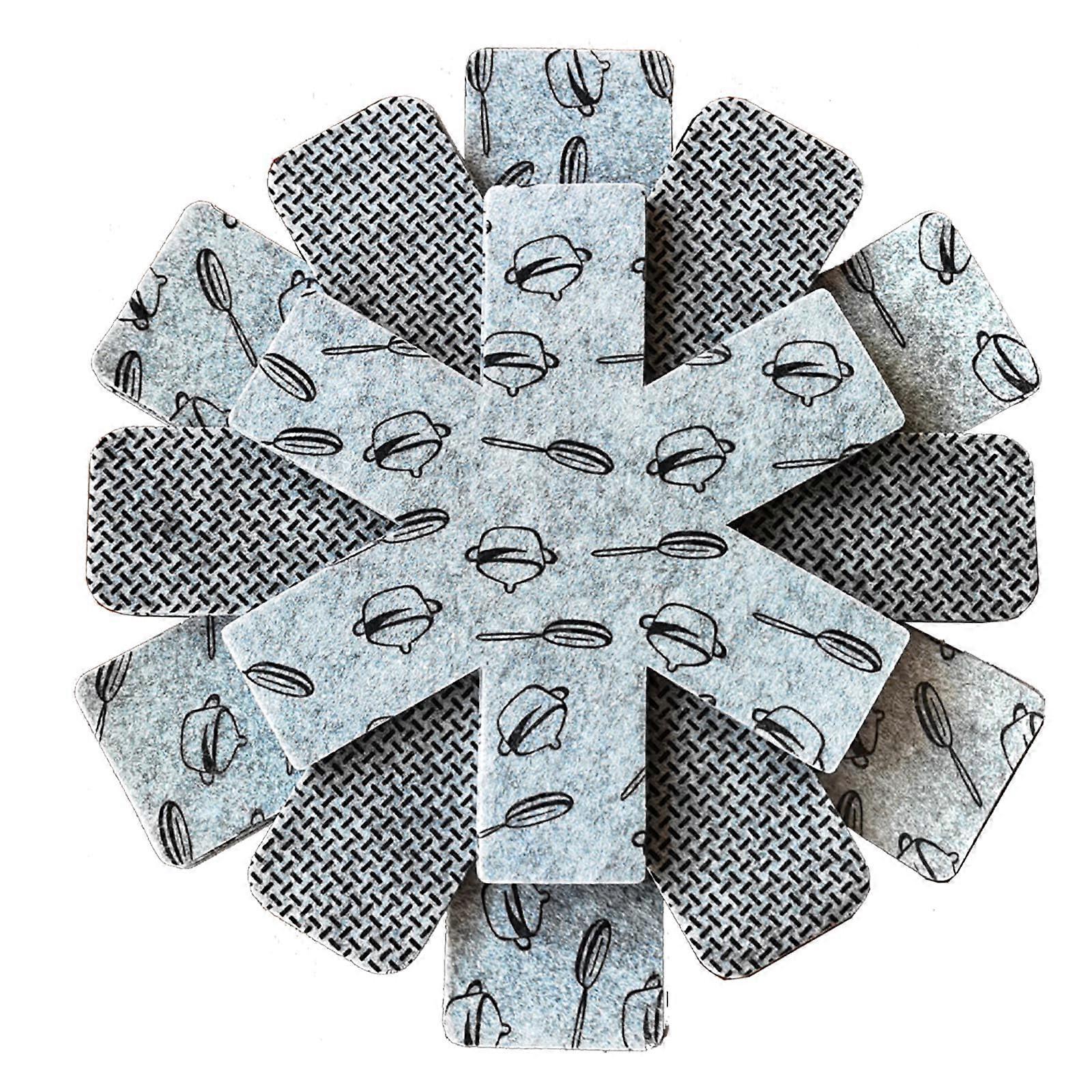 Pot and Pan Protectors 12 Pcs Felt NonSlip Cookware Divider Pads for Scratch Stacking Storage