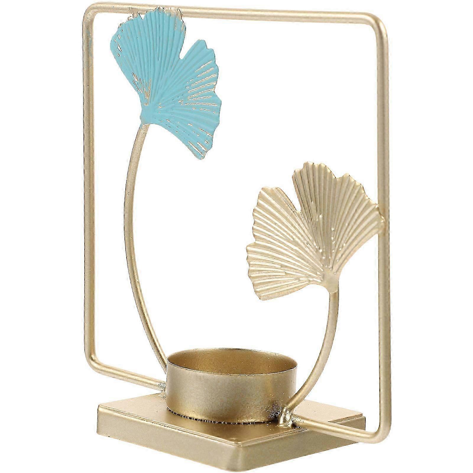 Decorative Leaf Shape Candle Holder Iron Metal for Table 4Pcs