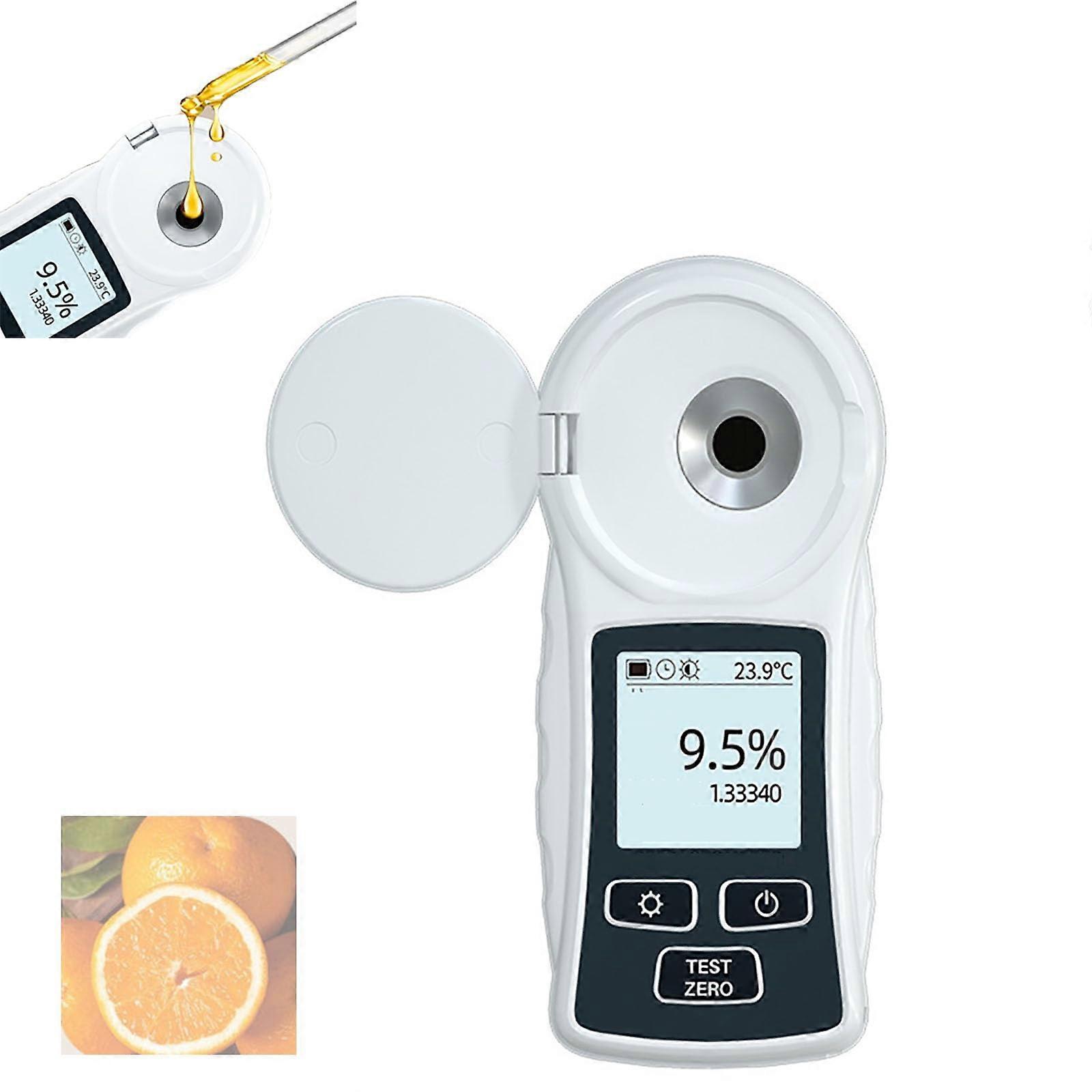 Digital Sugar Refractometer with HD Backlight, 055% Brix Meter for Fruit Honey, Fast Accurate Test