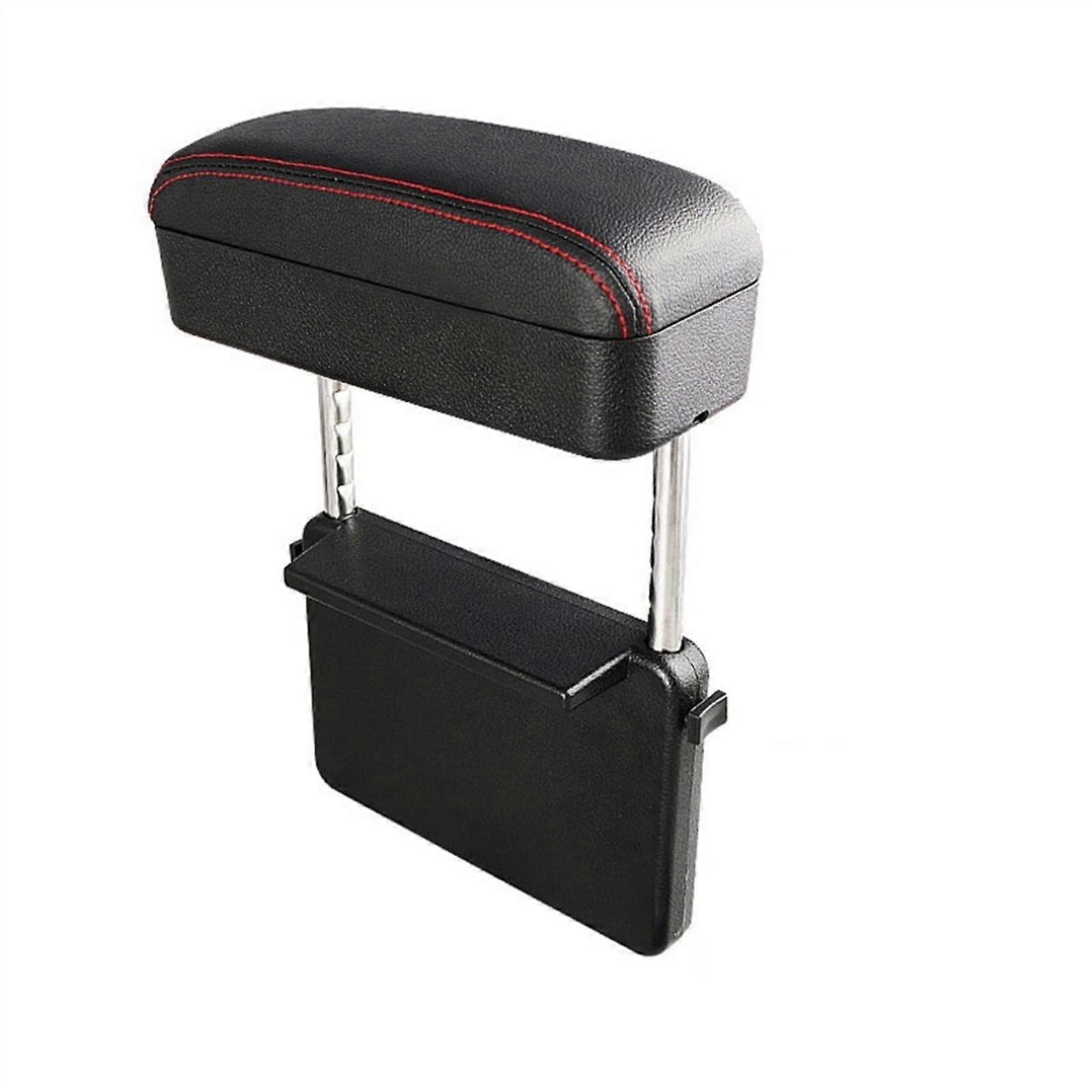 Car Armrest Organizer with Cushion, Comfortable Elbow Support, Multifunctional Center Console Box Red Type 2