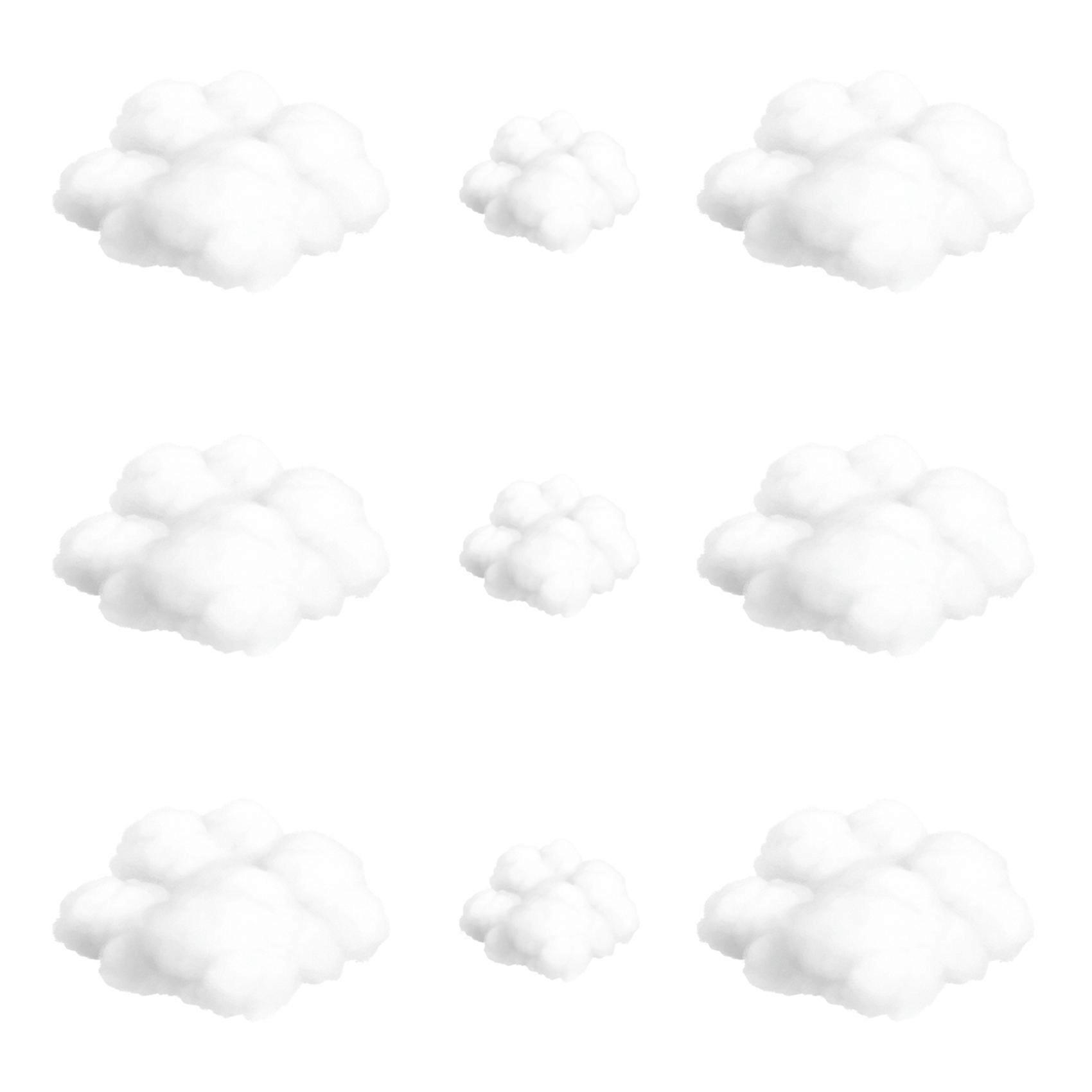 9PCS Clouds Decorations for Ceiling, Cotton Simulation Hanging Cloud Decoration, 3D Artificial Clouds Props