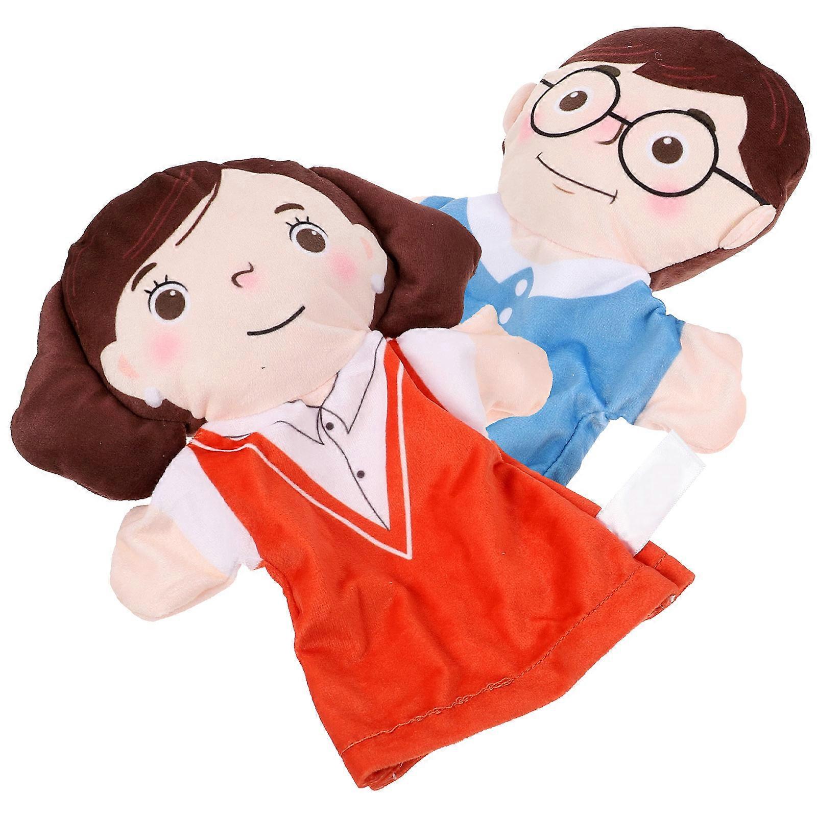 Assorted Color Hand Puppets for Kids Decorative Figures 2Pcs Set