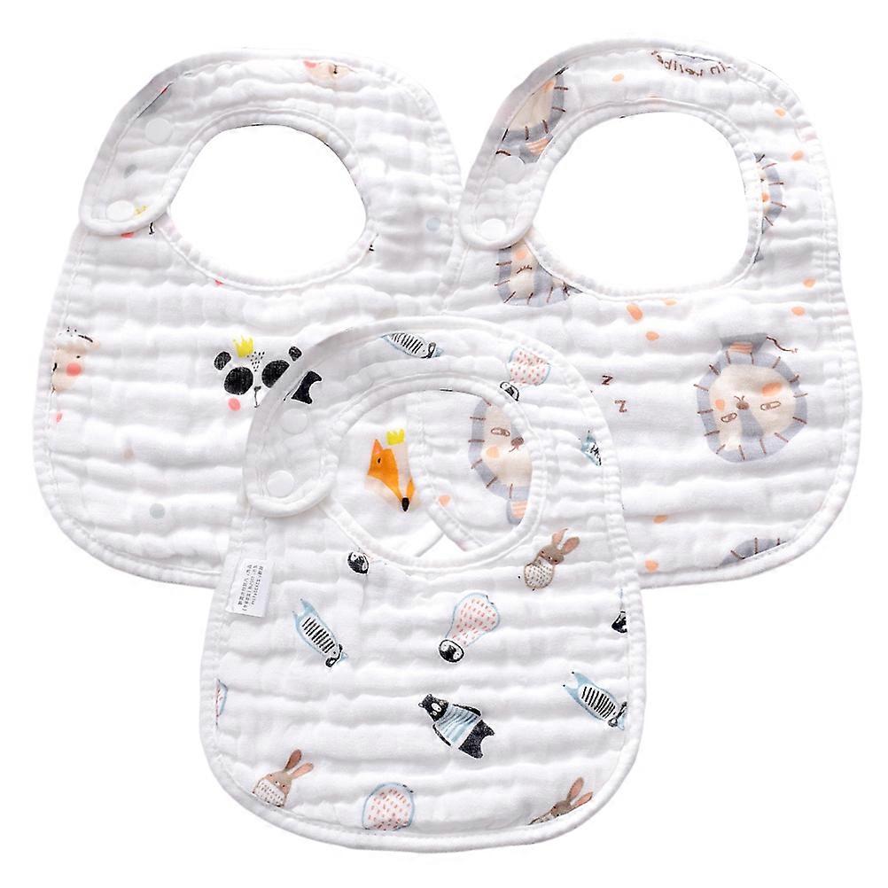 Feeding Bib 1Set Set with Snap Button for Toddlers Infant Quick-Drying