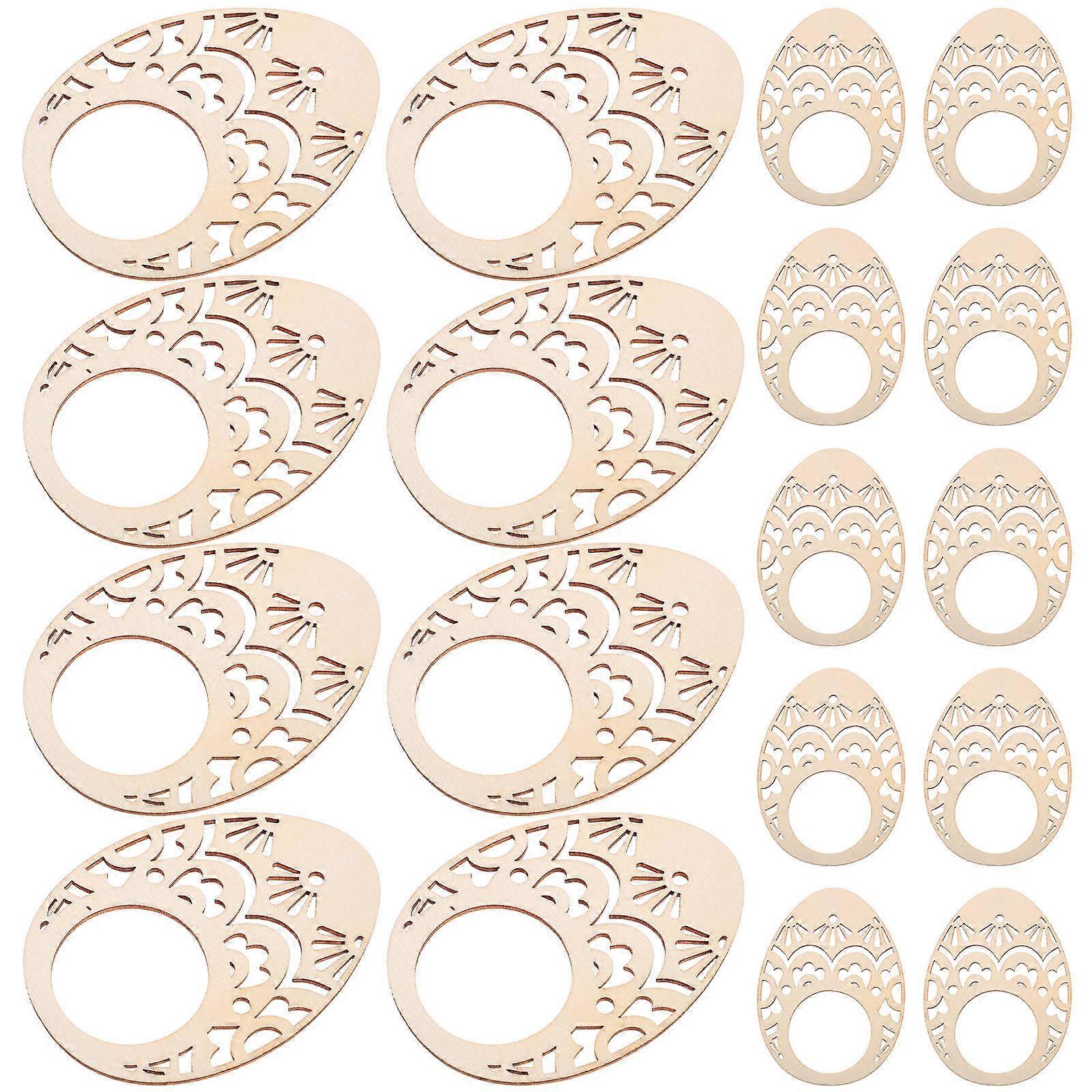 Wood Napkin Ring Easter Theme Egg Shaped Napkin Rings for 20Pcs Use