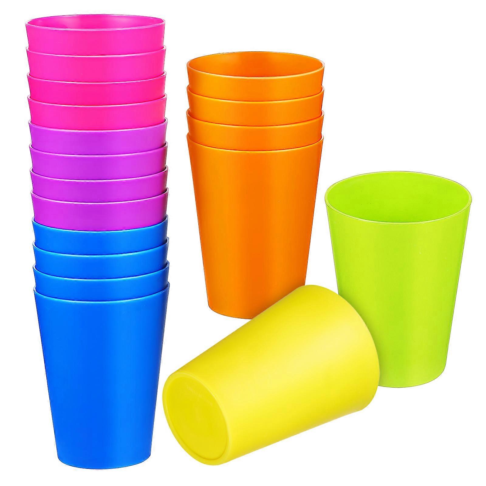 Round Shape Colorful Drinking Cups Plastic Bear For Office 24Pcs