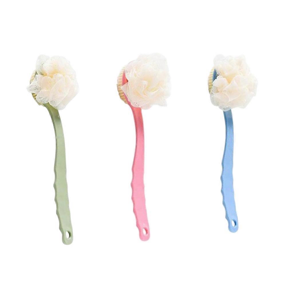 Long Handle Bathing Brush Body Brush for Shower Cleaning 3Pcs Assorted