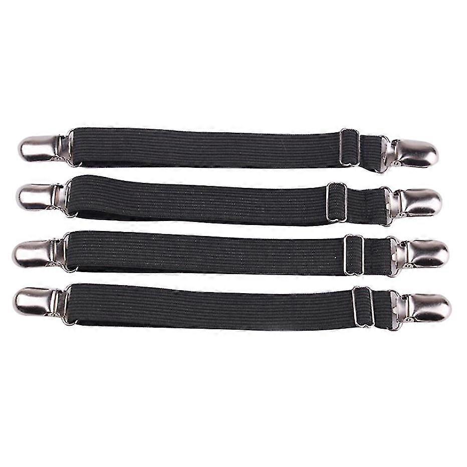 4 Piece Elastic Sheet Set-61cm Black