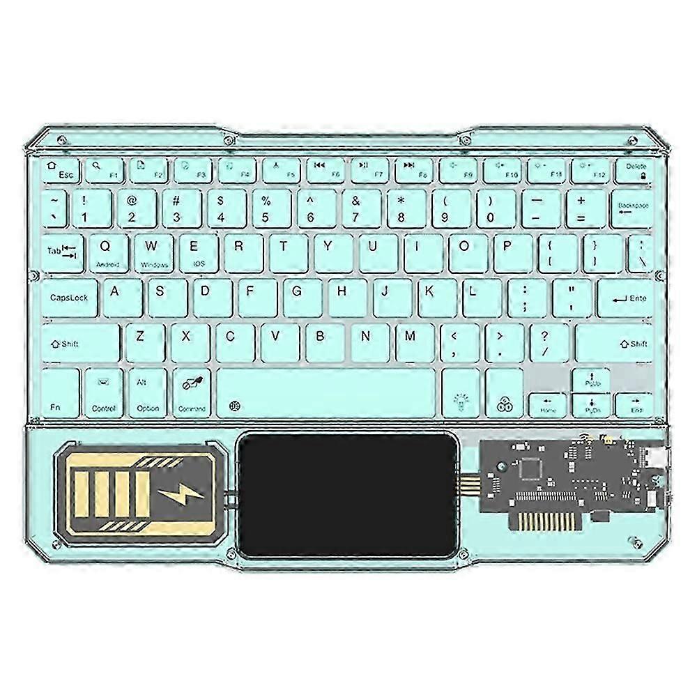 KB-333 78-Key Transparent Bluetooth Keyboard with Colorful Backlight for Android / Windows / Ios - B