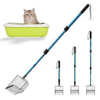 Ausziehbare Katzenstreuschaufel (56-103 cm), robuste Metall-Kotschaufel mit tiefer Schaufel zum einfachen Sieben – kompatibel mit allen Katzentoiletten