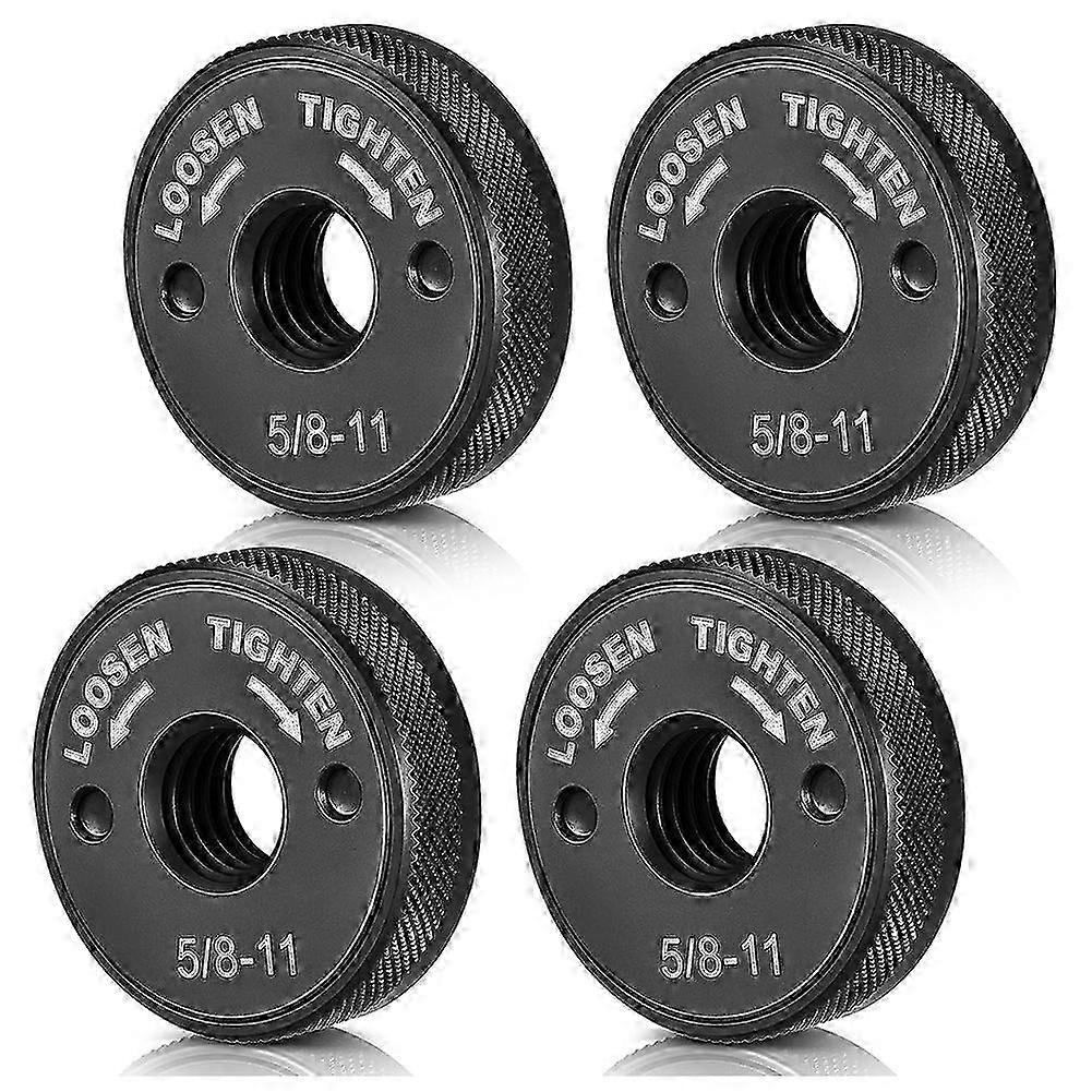 4-Pack 5/8-11 Thread Angle Grinder Flange Nut, Tool-Free Quick Change, Compatible with Most Grinders
