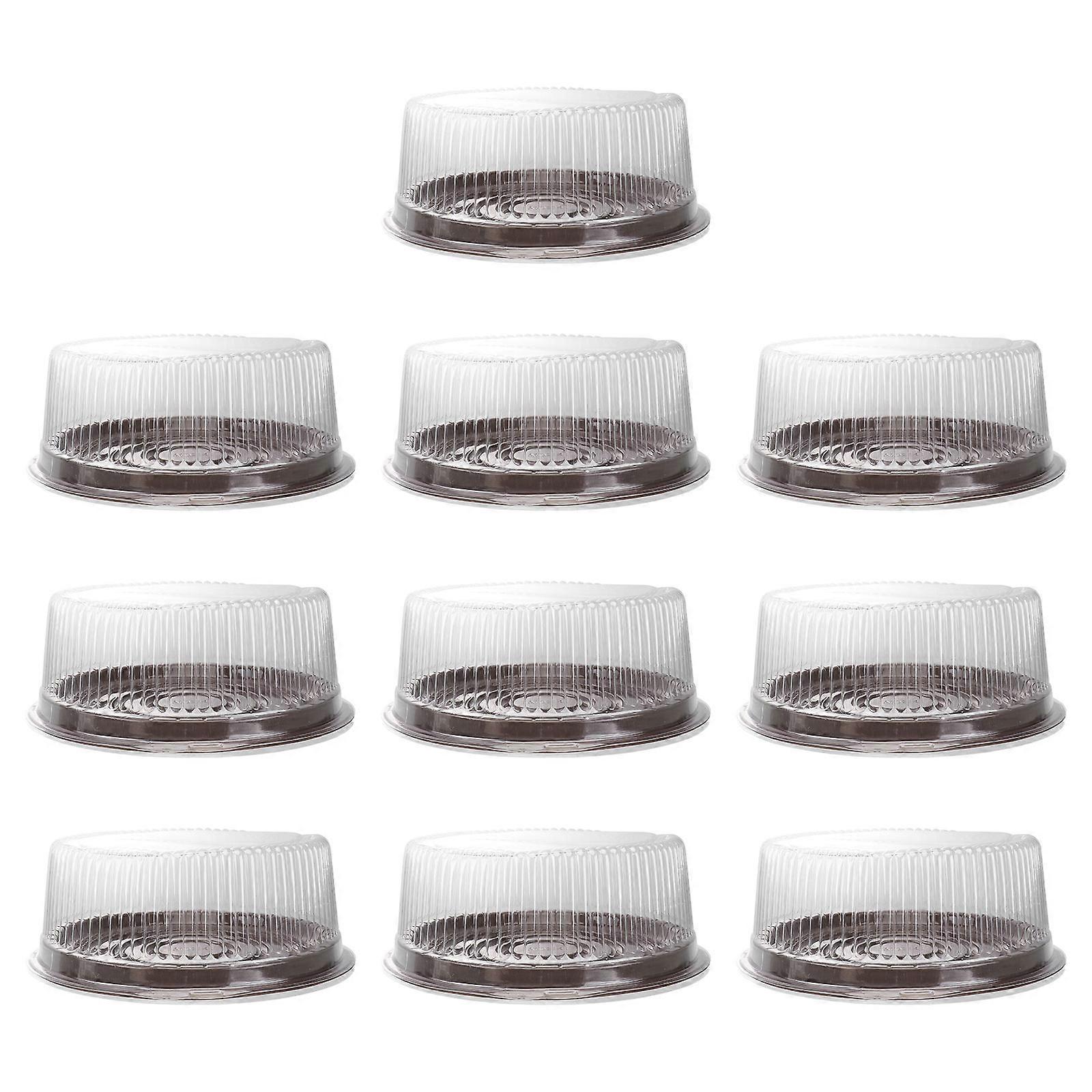 Egg Cake Boxes 10Pcs Round Cake Boxes Plastic for Dessert Use