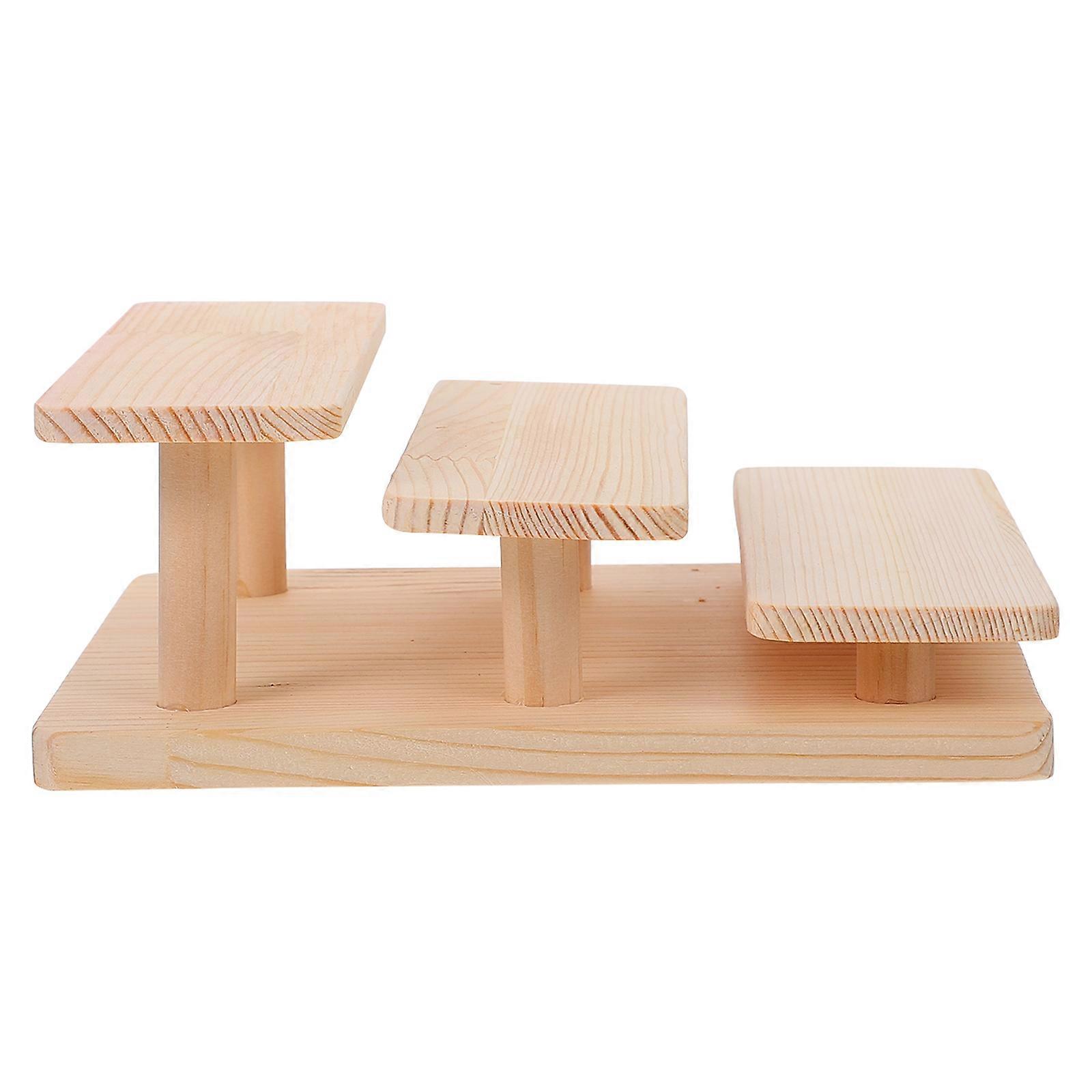 1Pcs Solid Wood Glasses Display Shelf for Storage Use with Assorted Color