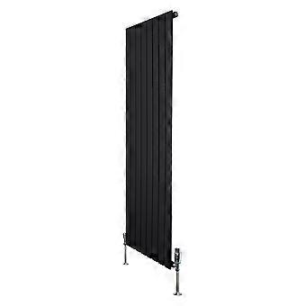 Flat Single Column Radiator 1600mm x 560mm & TRV Chrome Valves Modern Designer Single Panel Central