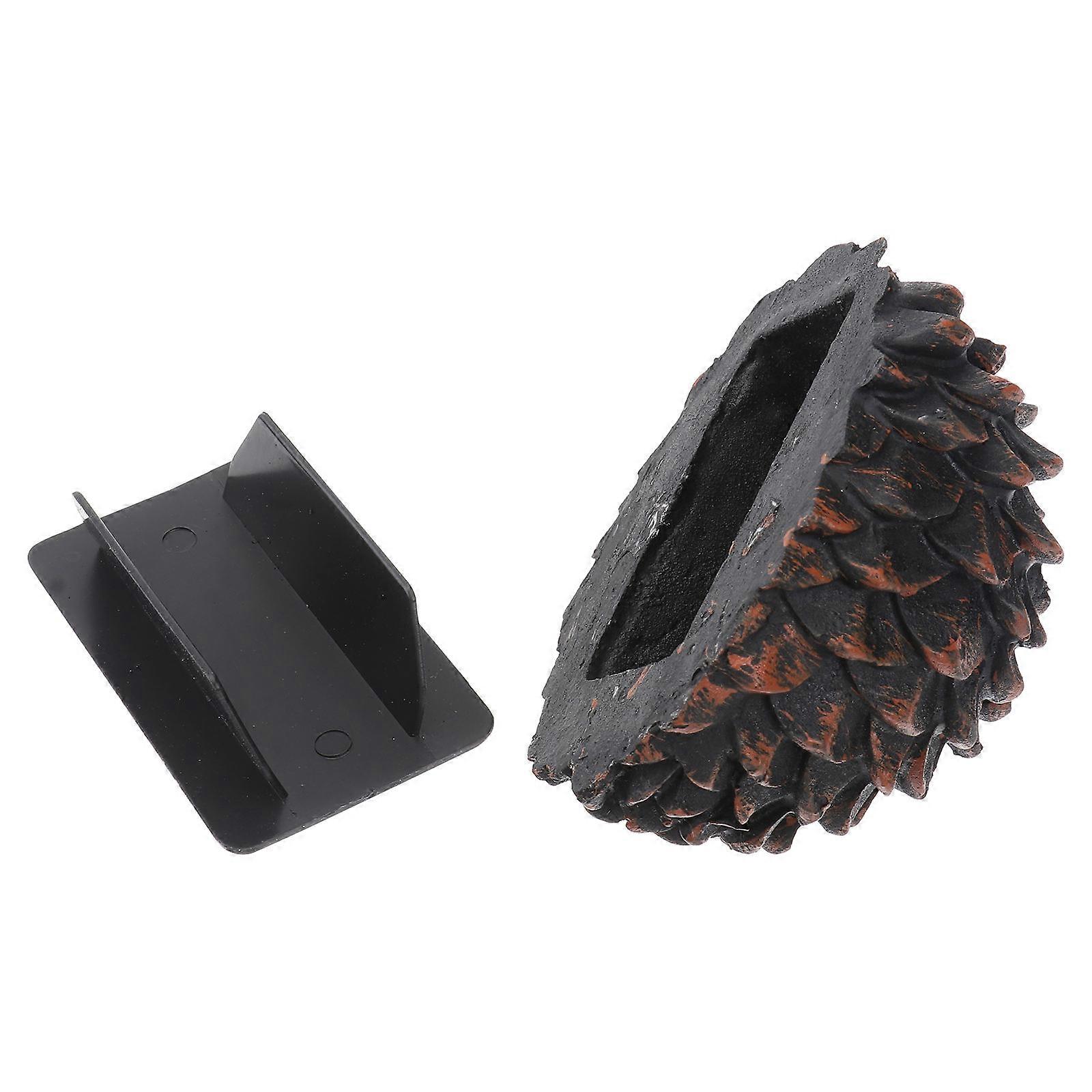 Dark Brown Pine Nut Saving Box Resin Key Box for Secure Storage 1Pcs