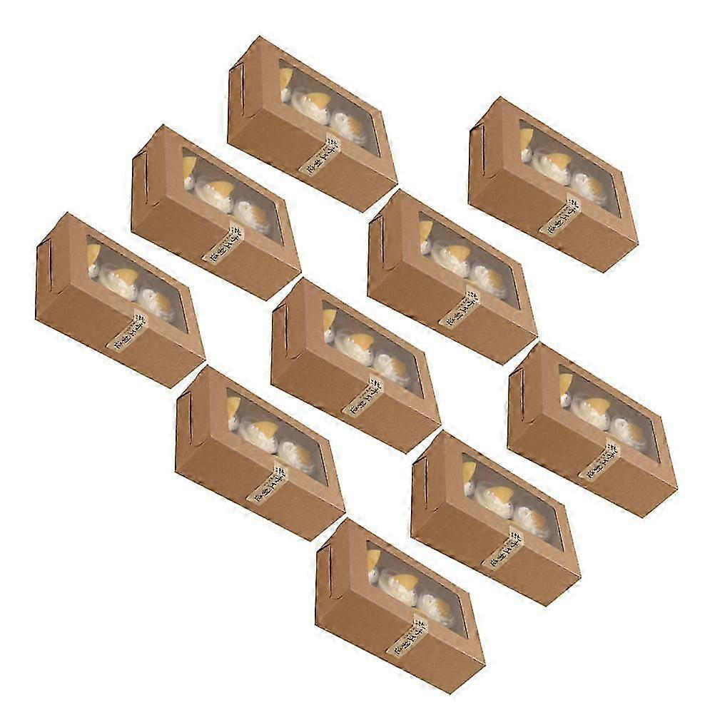 Muffin Containers Kraft Paper Baking Boxes for Storage Use 10Pcs