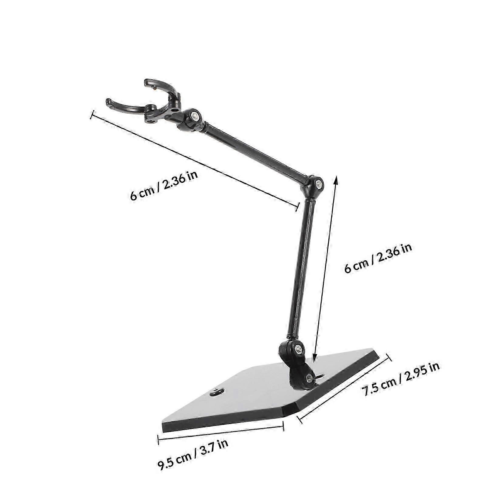 Black Multi-Purpose Action Figure Stand for Doll Display 2Pcs ABS Material
