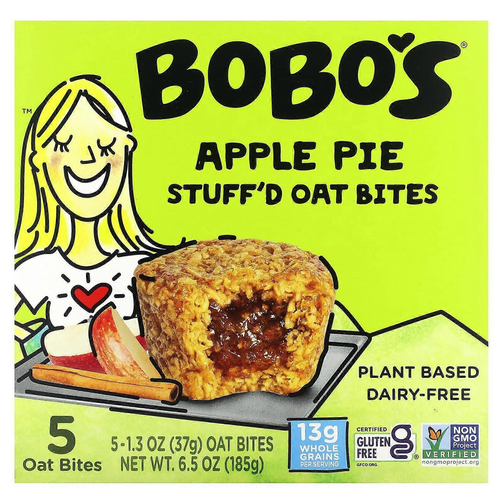 Bobo's Oat Bars, Stuff'd Oat Bites, Apple Pie, 5 Bites, 1.3 oz (37 g) Each, 4-Pack