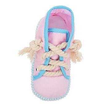 Jouet à mâcher en forme de chaussure pour chien, 1 pièce, en tissu rose