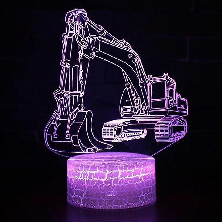 3W Excavator 3D Light Colorful Touch Control Light Touch Switch with Crack Base