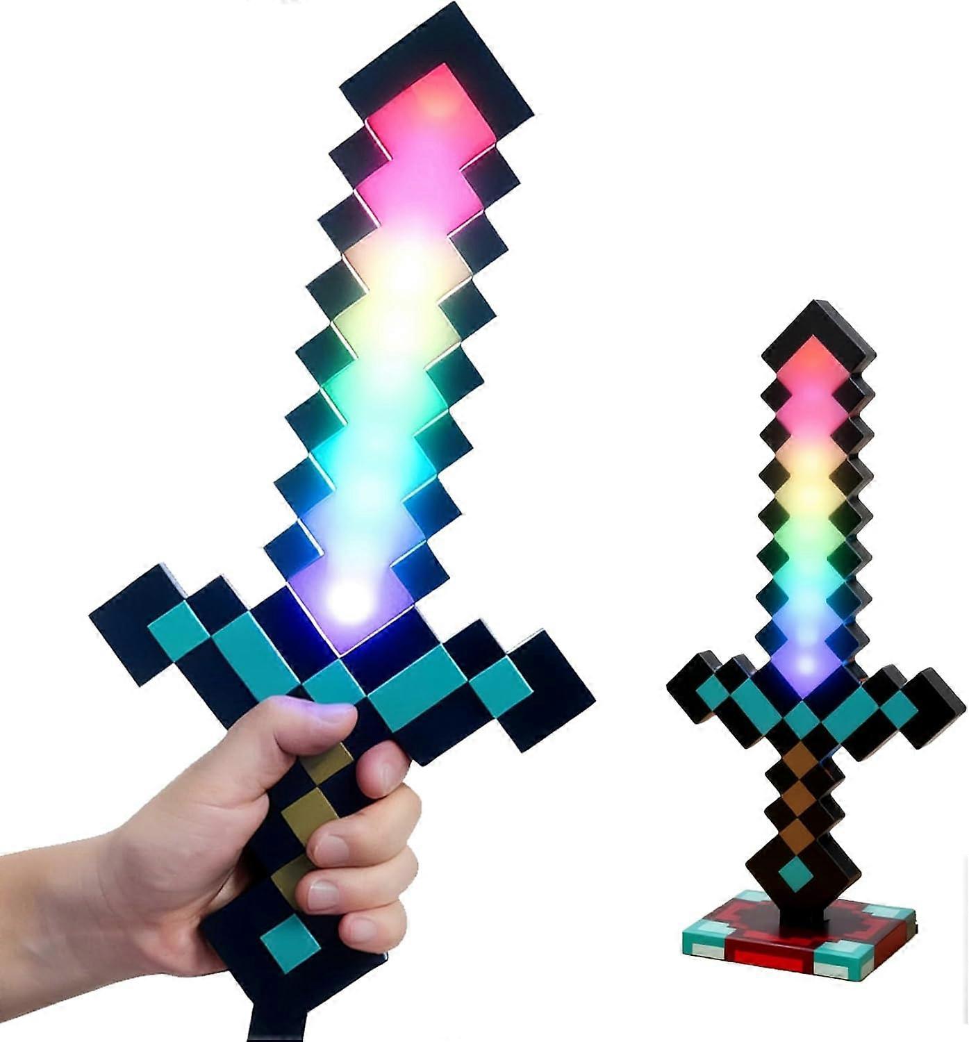 Veilleuse épée, jouet épée lumineuse LED 14 couleurs à pixels