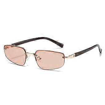 Unisex Western Style UV400 Polygon Frame Rimless Sunglasses