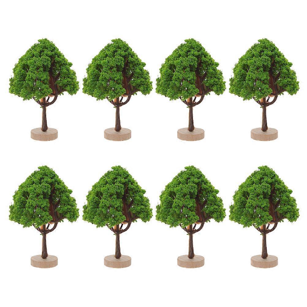Miniature Simulation Tree Plastic Model Trees for Decor 8Pcs Green Landscape