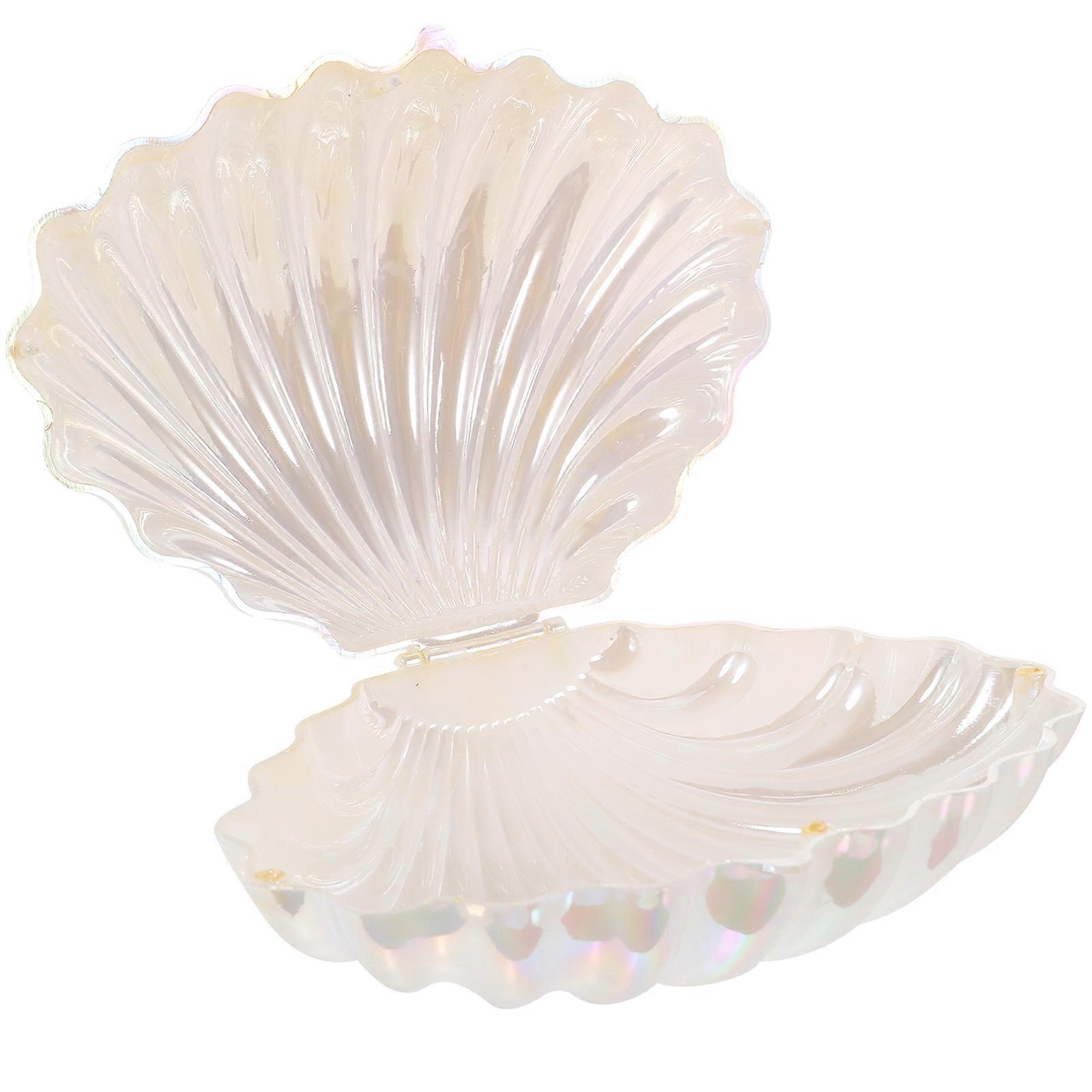 Shell Shaped Candy Box Jewelry Box for Storage White PP Container