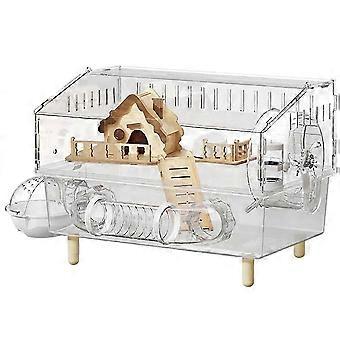 2-Layer Hamster Cage Acrylic Enclosure compatible with Indoor Outdoor Observation and Breeding