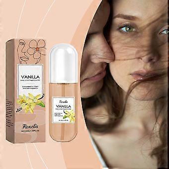 Roxelis vanilla body fragrance spray natural fresh light fragrance lasting fragrance daily body hair perfume spray
