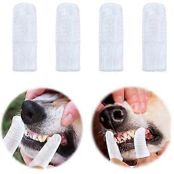 4 stuks hondentandenborstel Fingerling, huisdiertandenborstel, kat hond vingertandenborstel, tandenborstel hond, tanden poetsen, geschikt voor kleine huisdieren katten en honden om tanden te poetsen