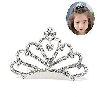 Princess Tiara Comb, Flower Girls Crystal Rhinestone Crown Hair Comb Hair Accessories