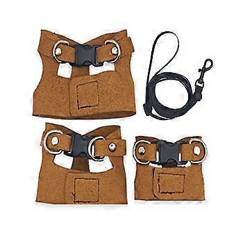 Bearded Dragon Harness And Leash Set Faux Leather Reptile Lizard Harness with Retractable Leash Small Animal Traction Rope Walking Vest Accessories fo