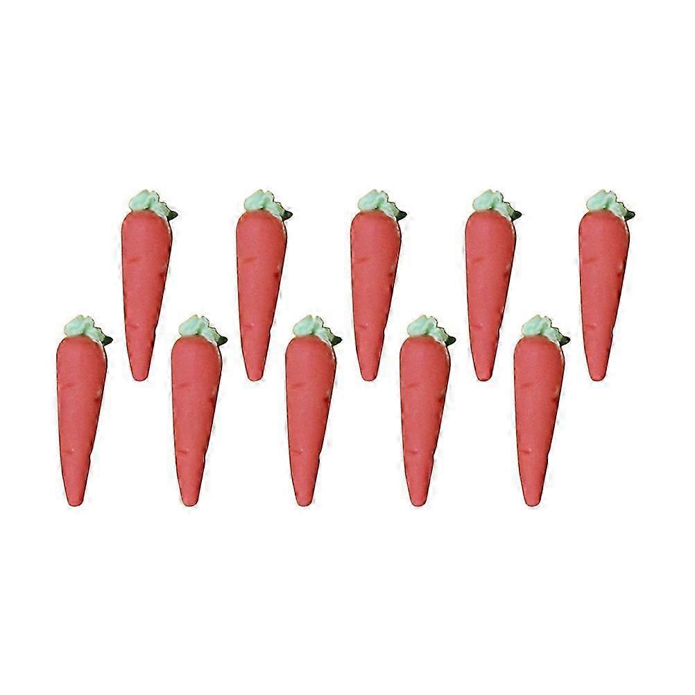 Simulation Carrot Model Plastic Mini Carrot Props for Decor 10Pcs Set