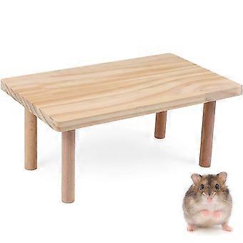 Hamster Play Wooden Platcompatible withm Small Pet Playing Stand Putting Food Bowl Water Table Cage Accessory