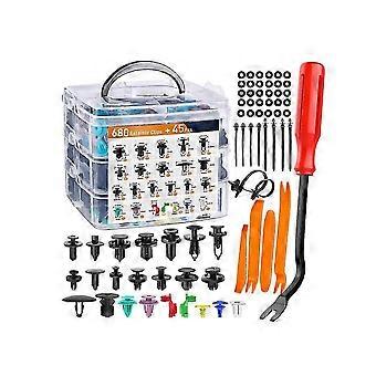 725Pcs premium metallic stainless steel fastener rivet clips removal tool