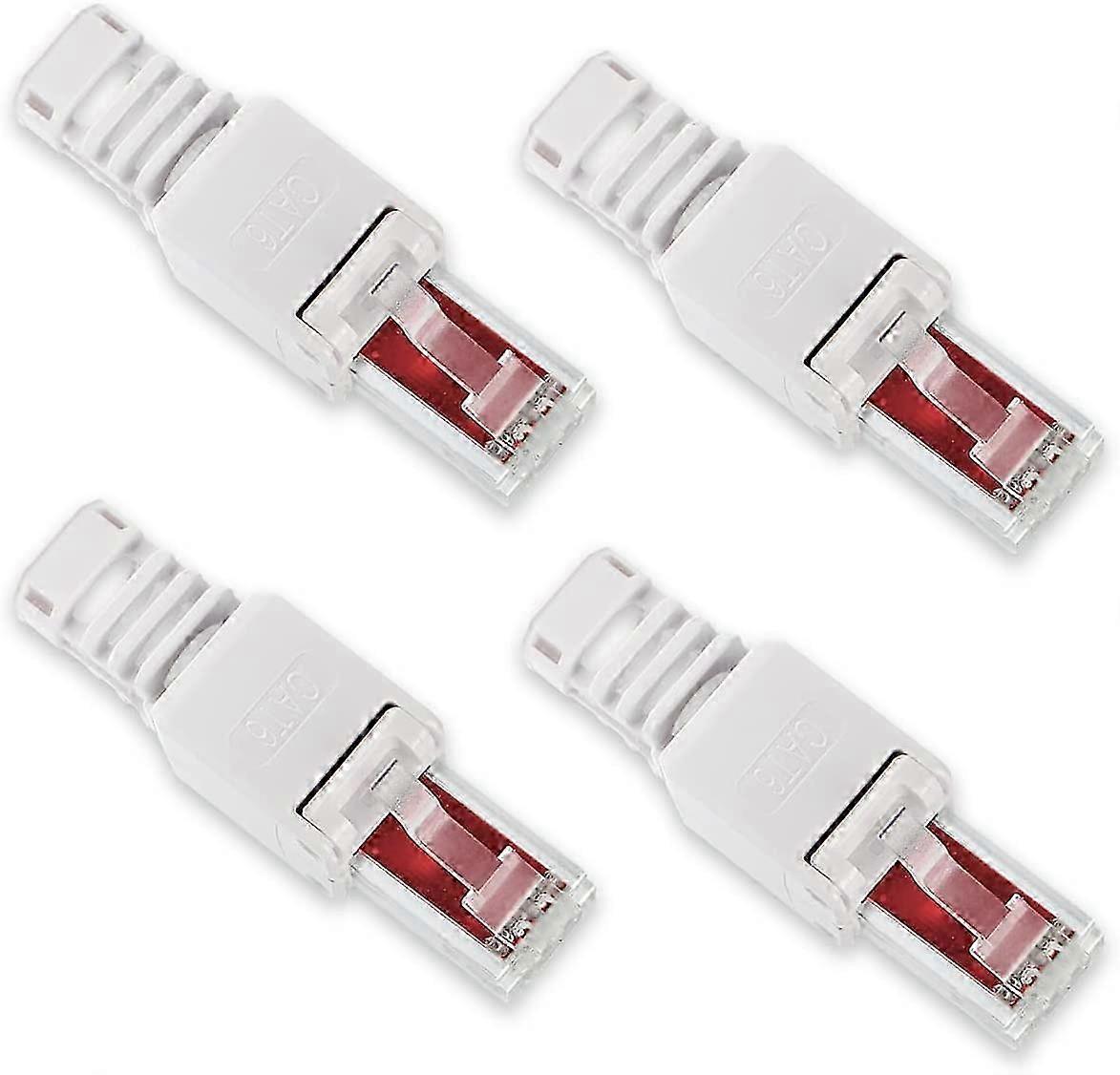 4pc RJ45 Cat6 Cat5 LAN Patch Network Cable Plug Tool-Free Mounting-zkhj
