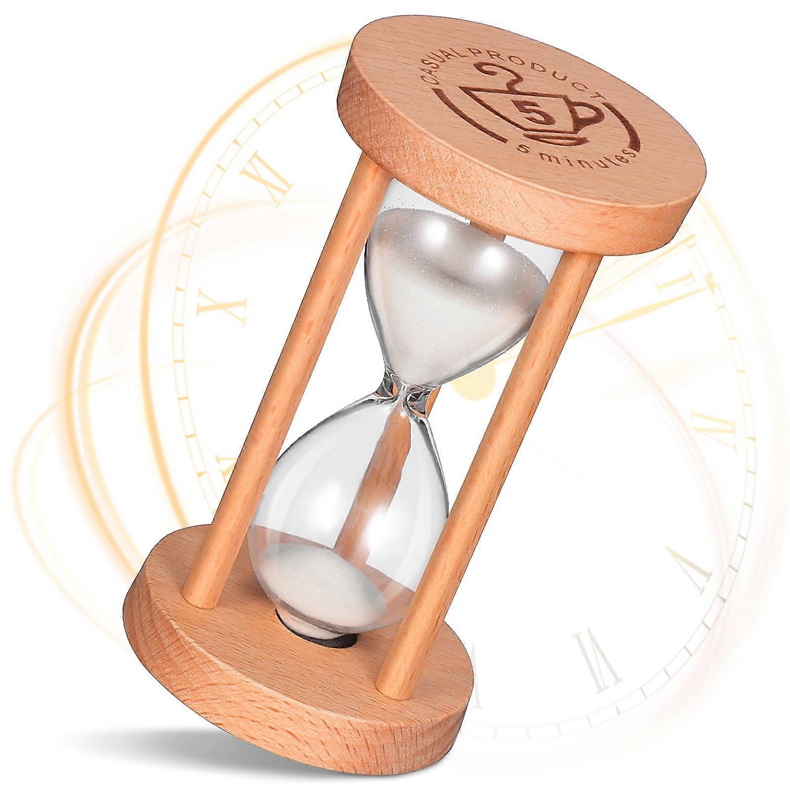 Trä Sand Timer 5 Minute Timer Bärbar Sand Timer Dekorativ Timglas Timer Kök Sand Klocka