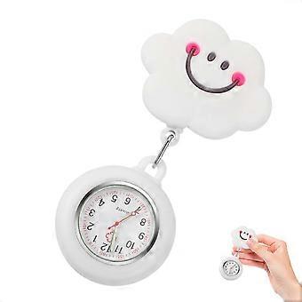 Silicone Nurse Watch White Color Retractable Pocket Watch 1Pcs for Nurses PC