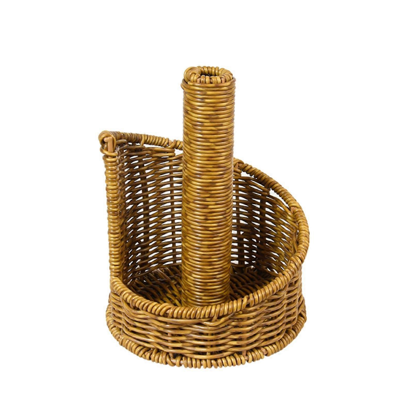 Rattan Tissue Holder Bedside Basket Tissue Stand Space Saving