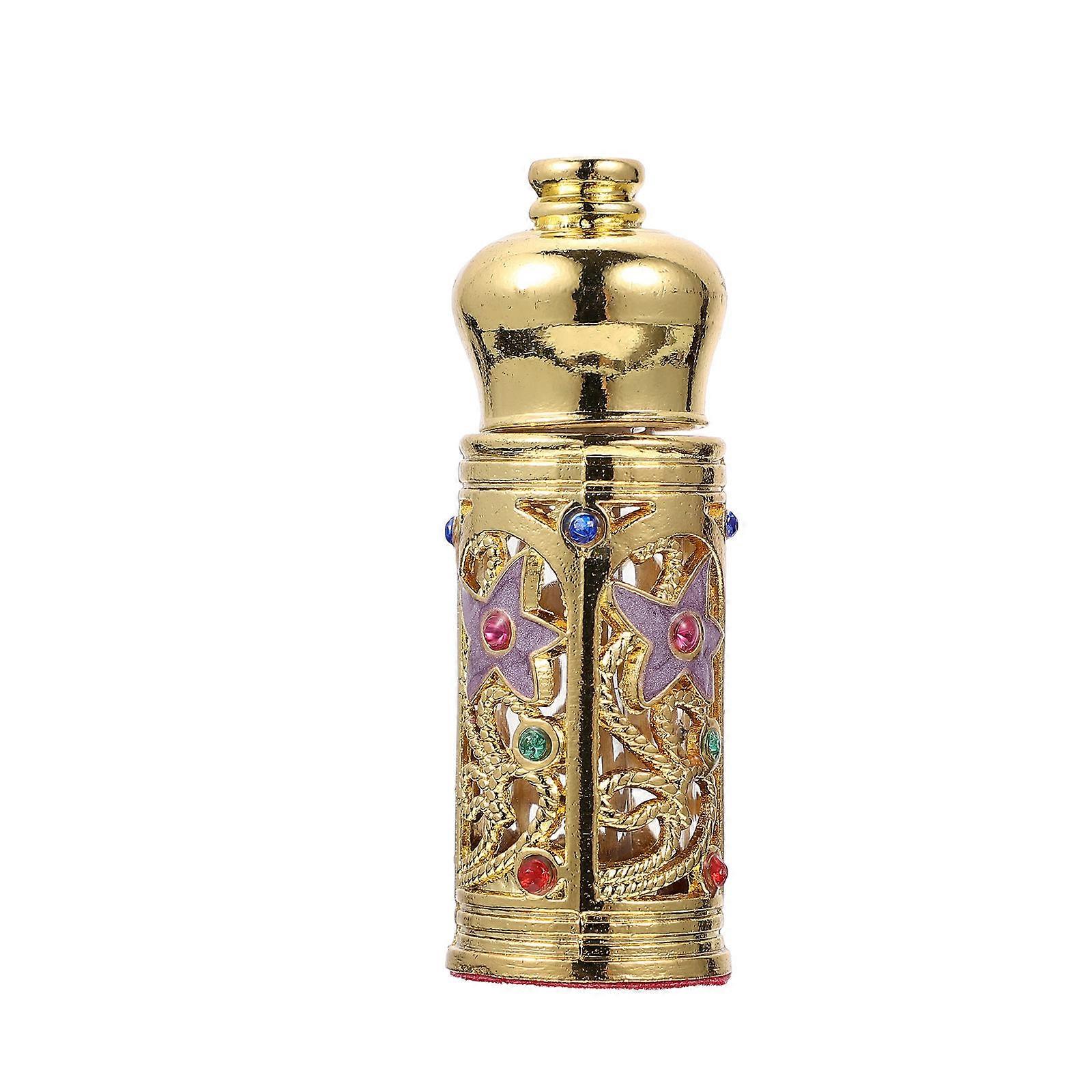 Delicate Golden Middle Eastern Perfume Bottle for Storage Use