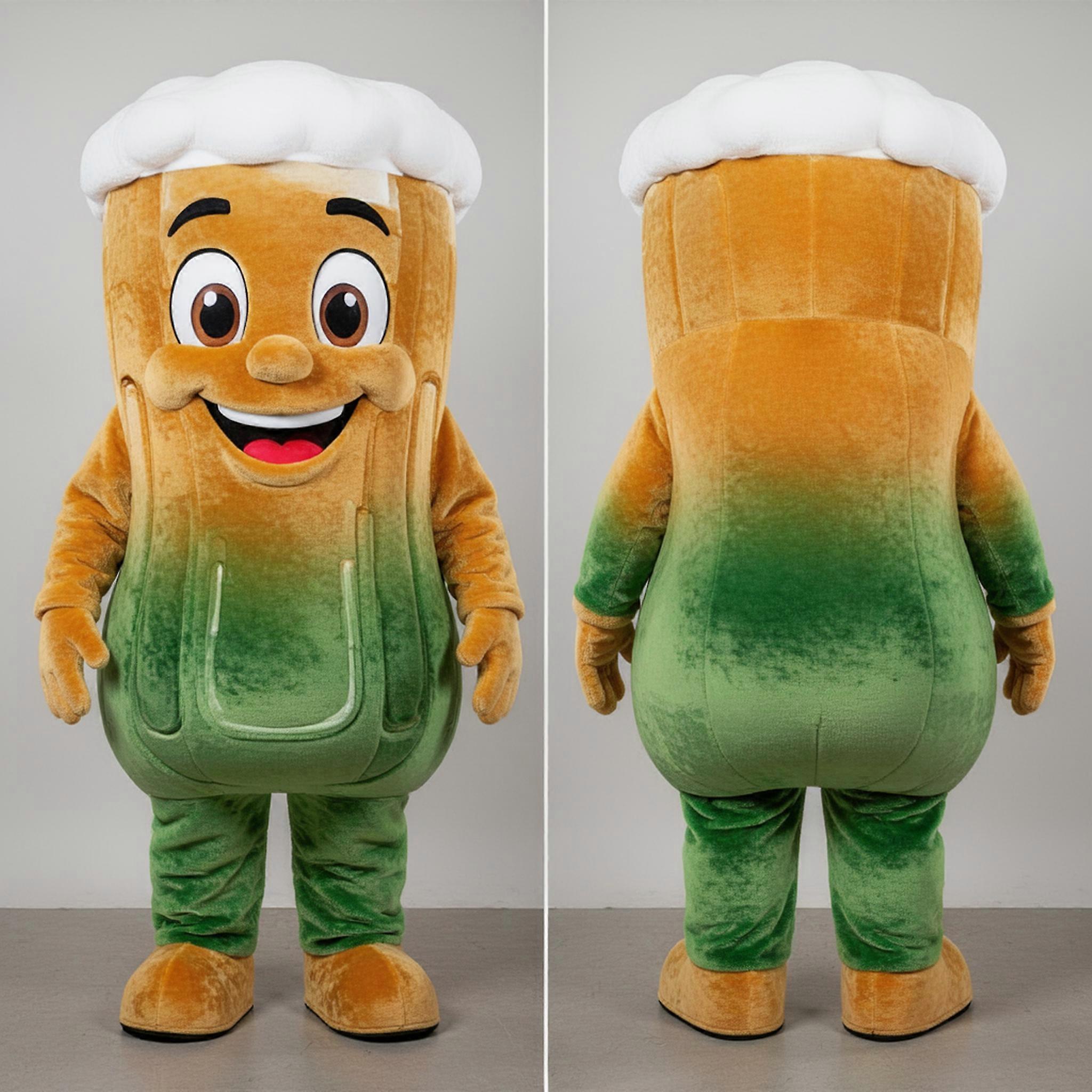 MASTICOT Emerald Green Padded Green Beer Mascot