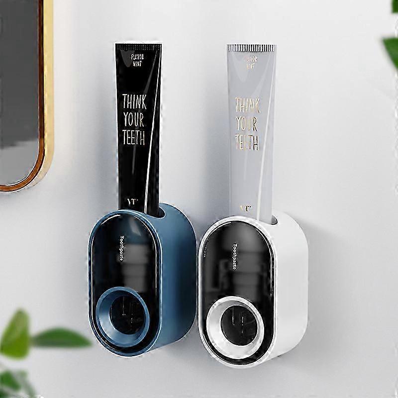 2 Pieces Automatic Toothpaste Dispenser, Wall-Mounted Hands-Free Automatic Toothpaste Dispenser Toothpaste Holder Adaptive Thread Wall-Mounted Toothpa