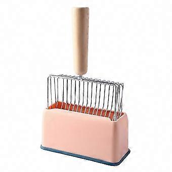 Cat Litter Scoop with Holder Stand, Heavy Duty Metal, Easy to Clean, Grey