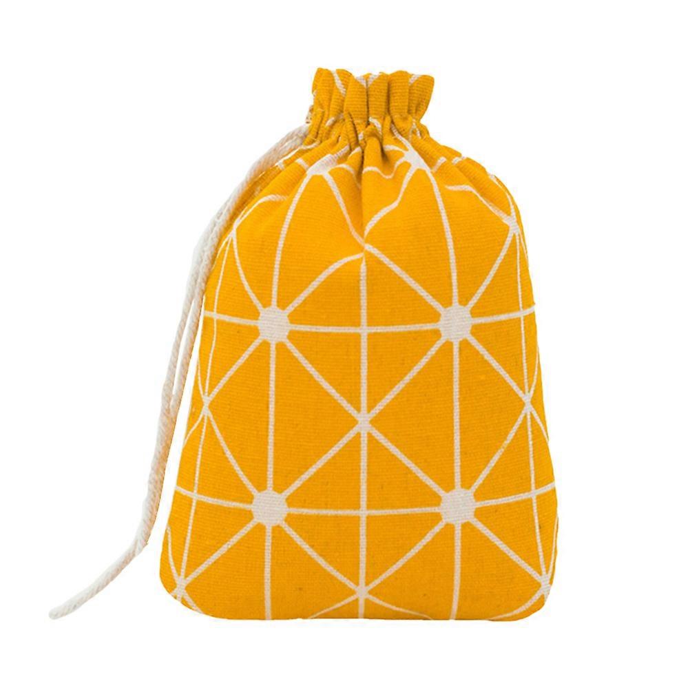 Drawstring Storage Pouch Flax Bag for Candy Storage Portable Orange