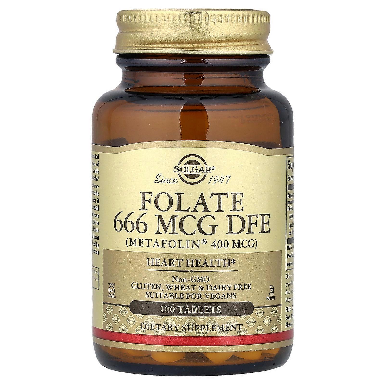 2 x Solgar, Folate, 666 mcg DFE, 100 Tablets