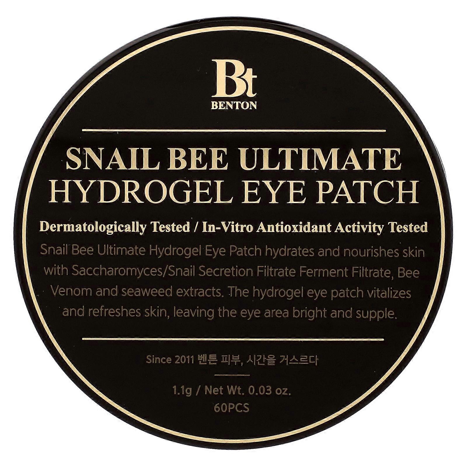 2 x Benton, Snail Bee Ultimate Hydrogel Eye Patch, 60 Pieces