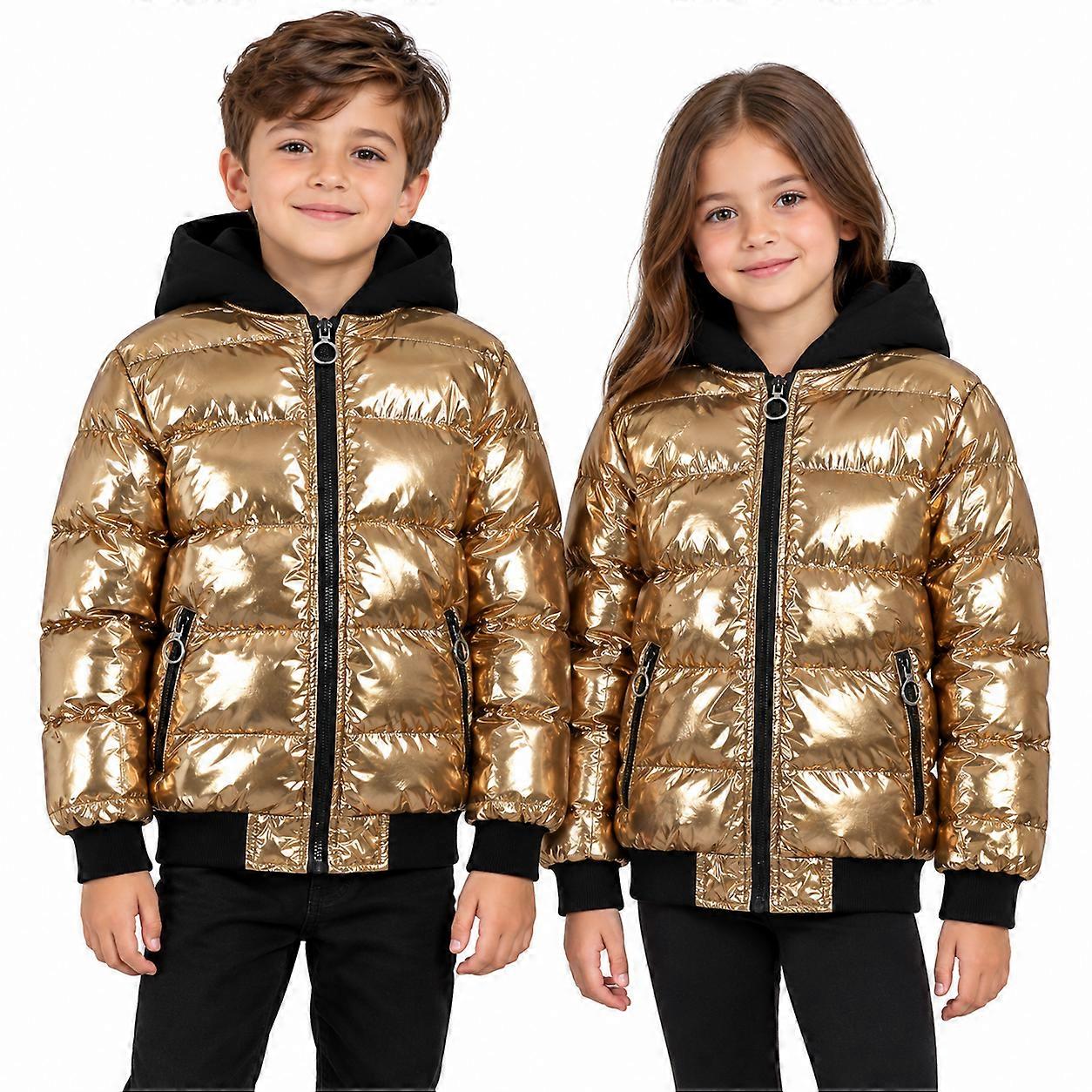 Unisex Padded Jacket Metallic Wet Look Bubble Coat
