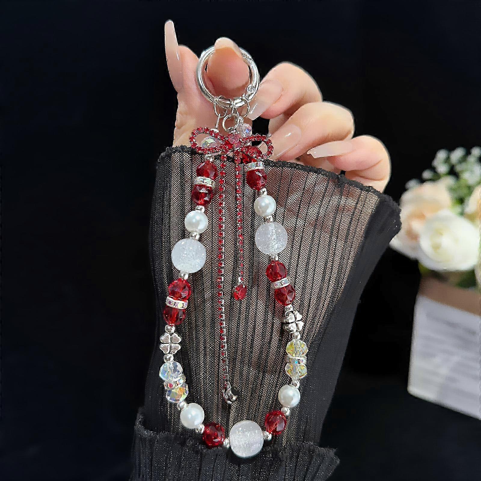 Crystal Tassel Bow Phone Strap