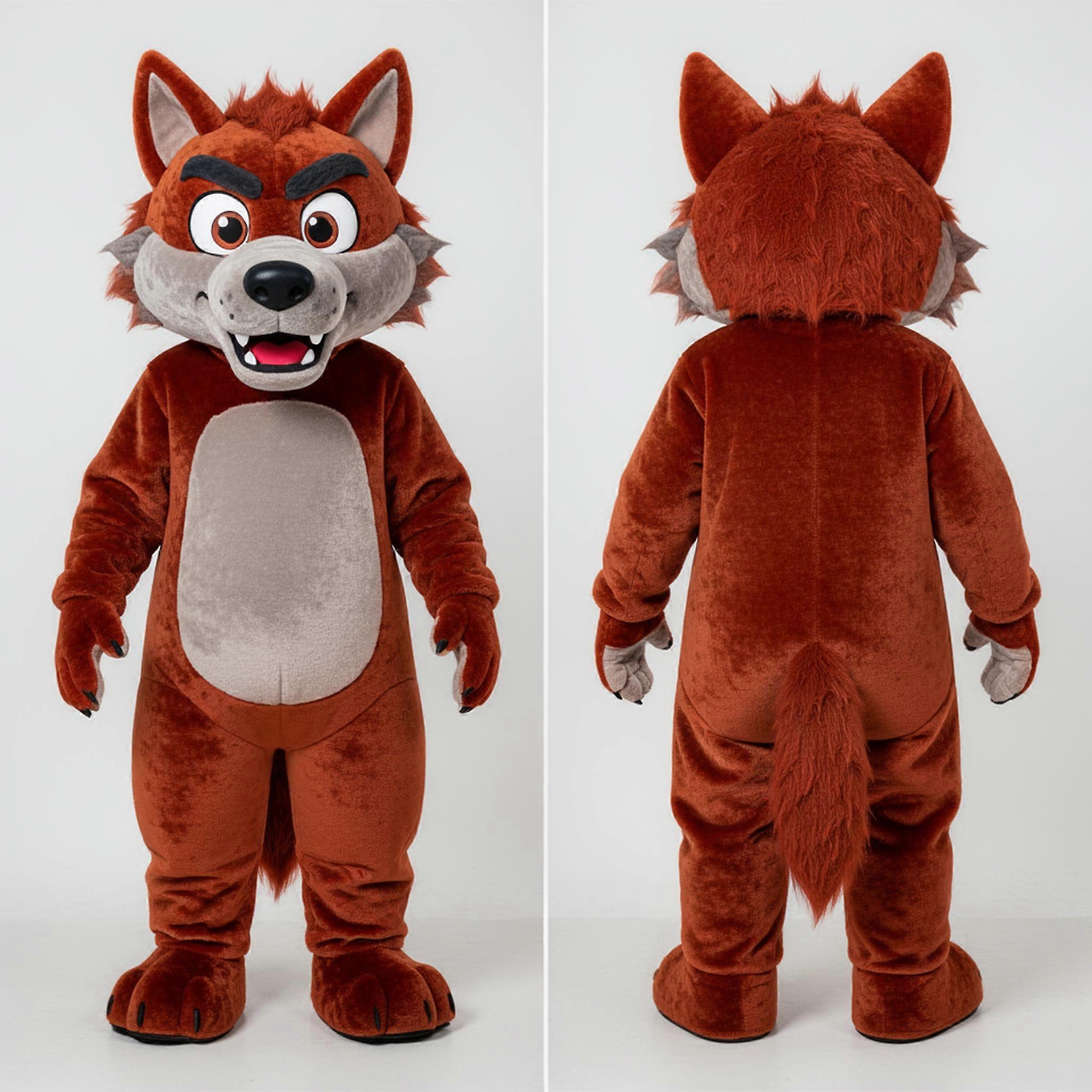 MASTICOT Rust Brown Cartoon Werewolf Mascot