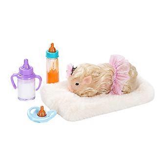 Simulation Pig Pretend Play Toy for Parents Kids, Curly Hair Silicon Character for Animal Care Storytelling and Parenting Game Multicolor